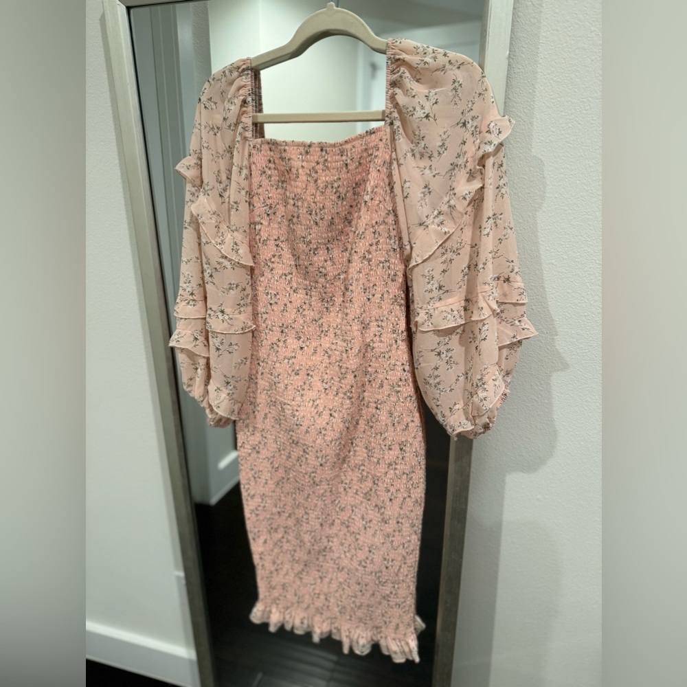 Pink body on floral dress! Brand new never worn!
